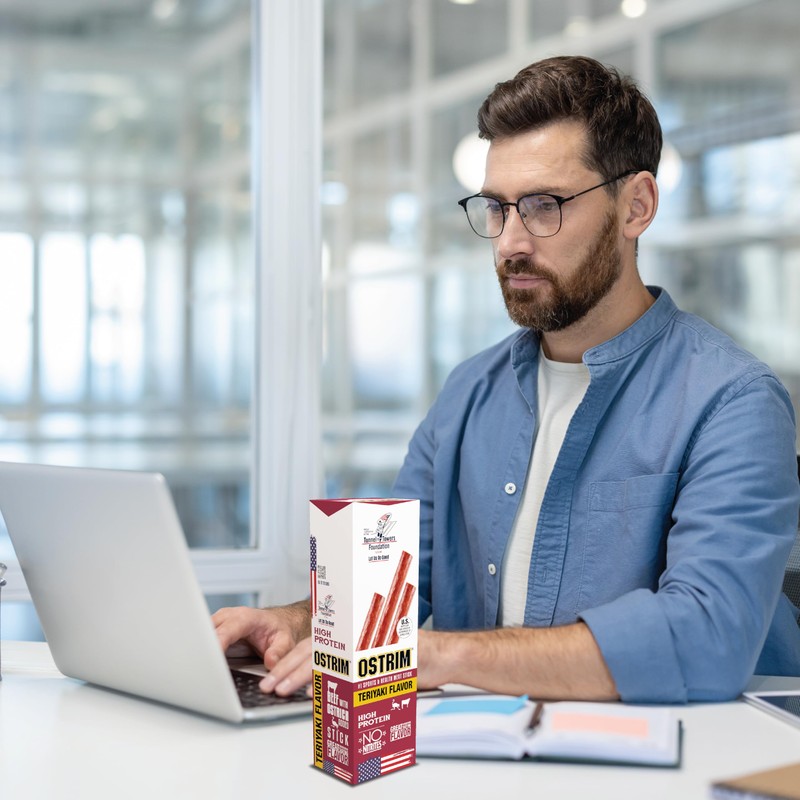 Ostrim Beef & Ostrich Jerky Snack Sticks-Teriyaki Flavor, 1.5 oz