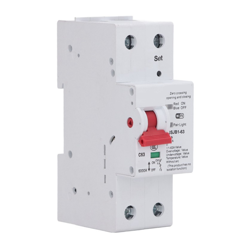 WiFi Circuit Breaker 2P 63A Power Monitor Remote Control Timing