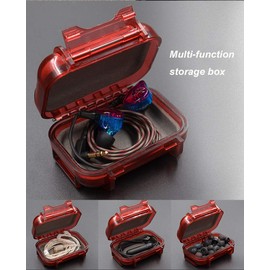 V-MOTA HSA Transparent boxs Ear Bud Earphone Headset Headphone Case Mini Storage Carrying Pouch Bag Waterproof Box Suitcase Carry case (Pink)