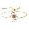 Spinning Fidget Bracelet for Women Gold Flower Rhinestone Link Bracelet