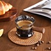 Espresso Shot Glass 120ML, Espresso Cups with Wood Handle and