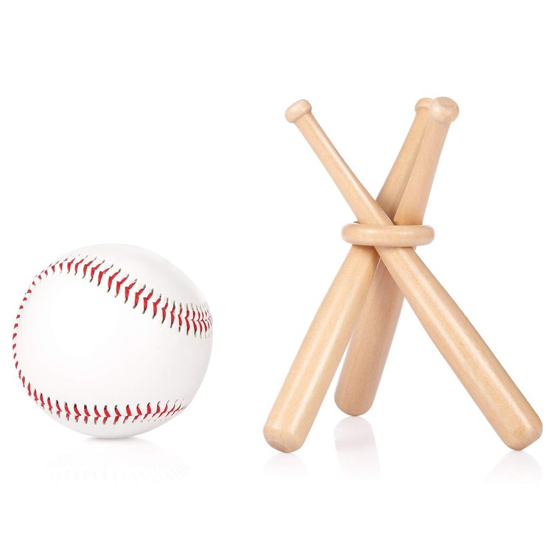 Honoson Baseball Stand Holders Balls Display Bat Wooden Stand Holder
