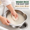 Stainless Steel Rice Washing Bowl for Rinsing & Draining –