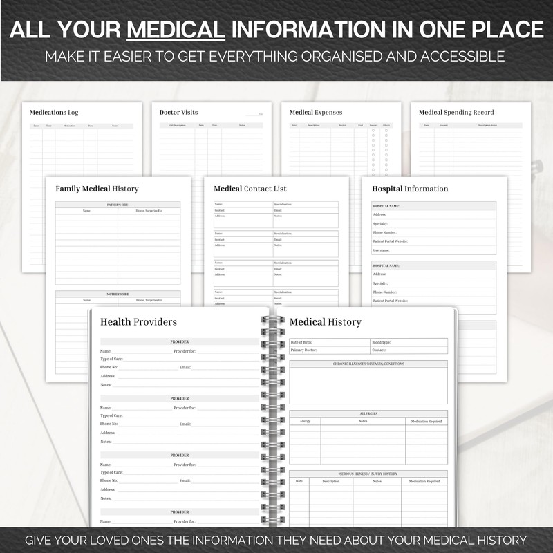 End of life planner | Emergency Binder with Medical, Death,
