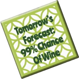 Wright Home & Gift Wine Forecast Birthday, Friendship Refrigerator Magnet | Kitchen Décor Art (3x3)