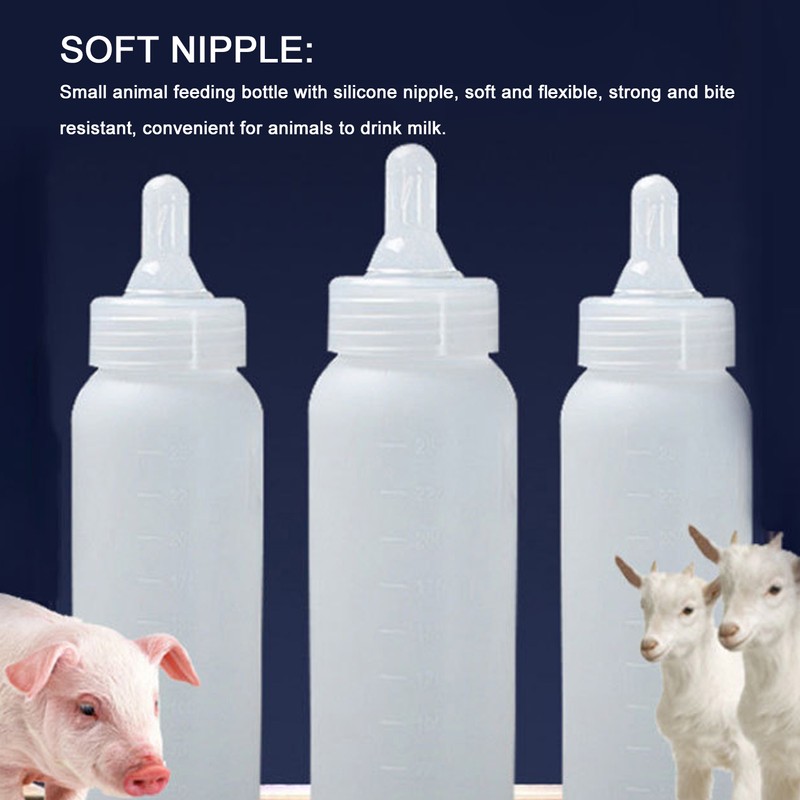 10pcs Small Animal Feeding Bottle Soft Silicone Nipple Thickened Pet