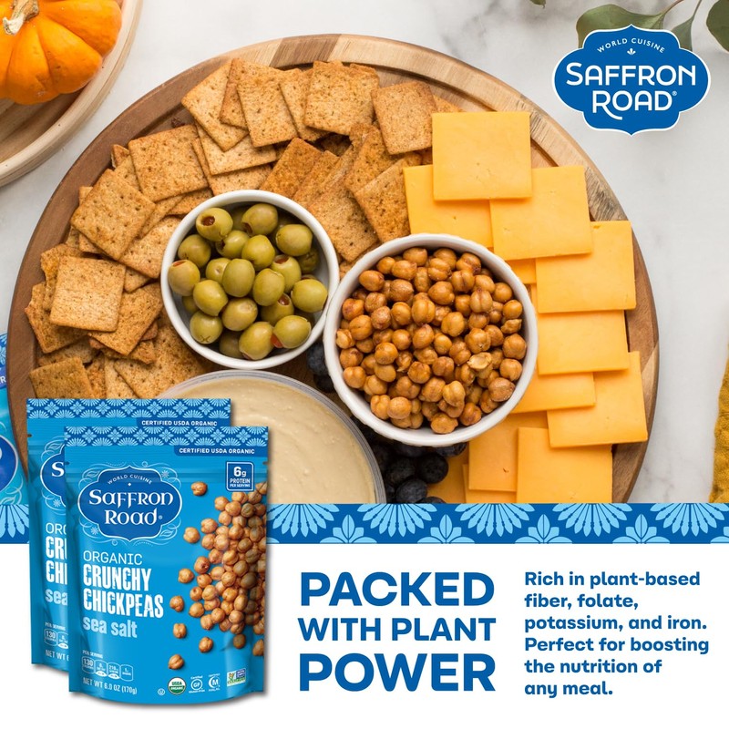 Saffron Road Roasted and Crunchy Sea Salt Chickpeas | High