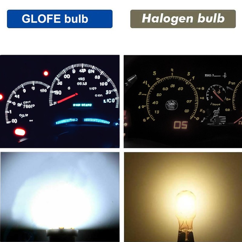 GLOFE T10 194 168 Dash Instrument White LED Light Bulbs