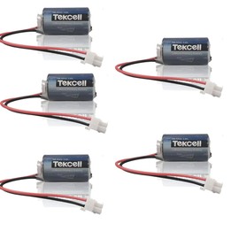KANGLEUS (5-Pack) 3.6V 1200mAh SB-AA02 Lithium Batteries for Tekcell SB-AA02 3.6V 1/2AA Lithium Battery Instead of LS14250 PLC Battery