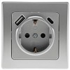 Delphi Socket with USB C - Flush-Mounted 250 V /