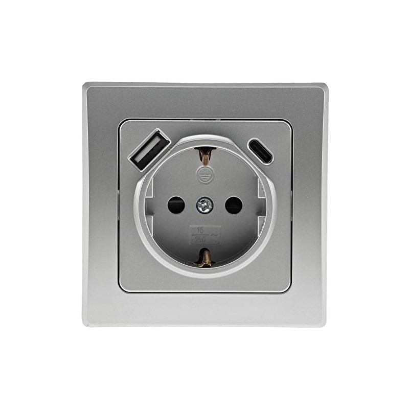 Delphi Socket with USB C - Flush-Mounted 250 V /