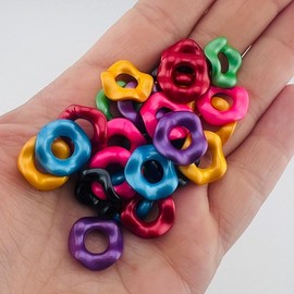 S2-Assorted Color 16MM Wavy Acrylic Spacers, 25 pack- Assorted Colors Including Pink, Blue, Yellow, Brown & More pen topper:_Metallic