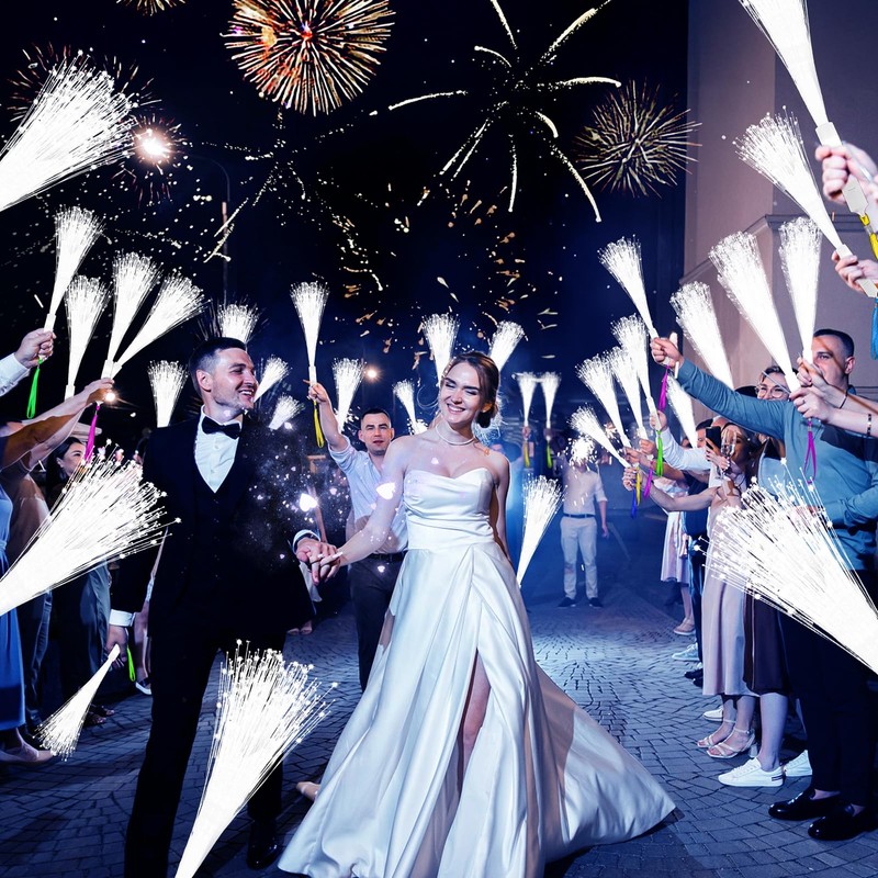 SHQDD 28 PCS Fiber Optic Wands with 3 Light Modes,