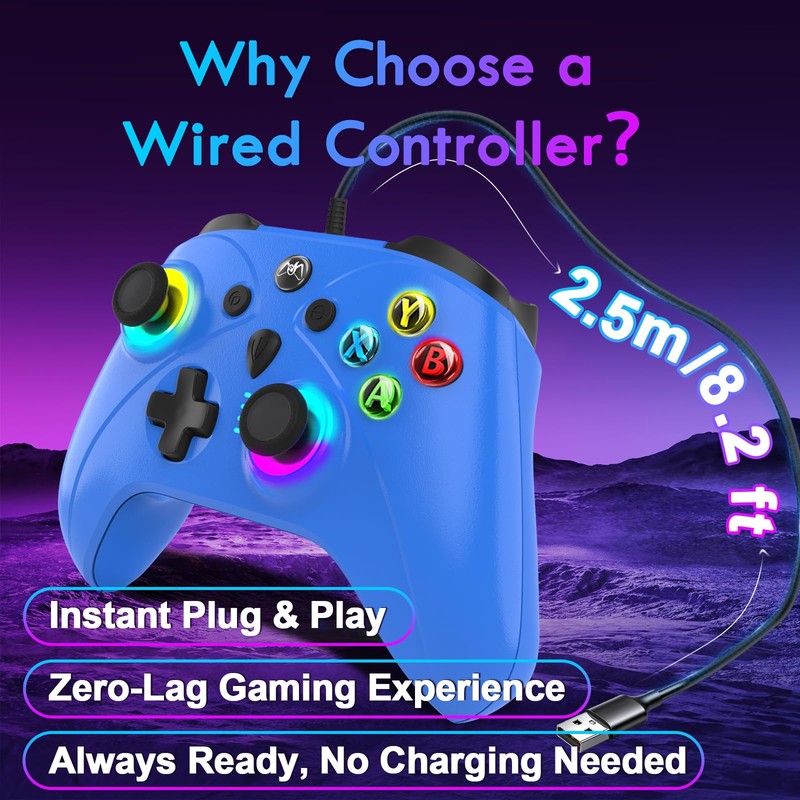 RavoGrip Wired Controller for Series PC, Gaming Control Controllers with