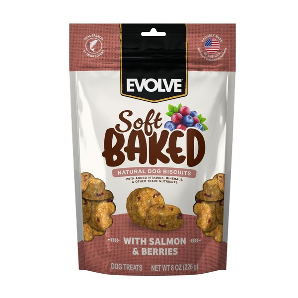 Evolve Soft Baked Salmon & Berry Recipe Dog Biscuits, 8