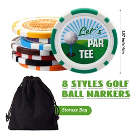 Namalu 8 Pieces Funny Golf Ball Markers Poker Chip Edition Golf Markers for the Putting Green Novelty Golf Gift for Bad Putter Golf Accessories for Man Father's Day Christmas