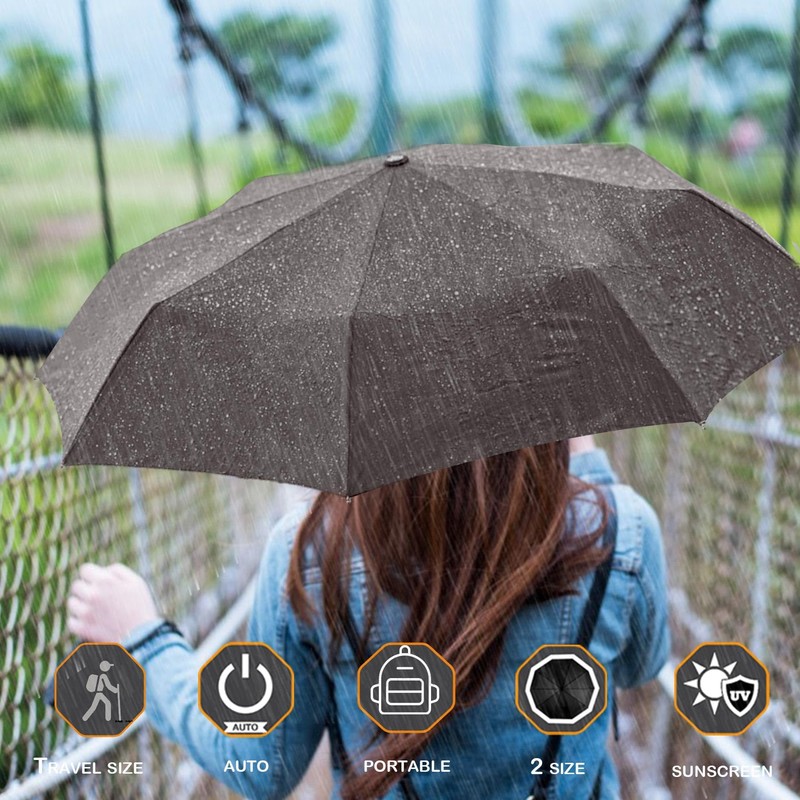 MRTLLOA 42/49 Inch Compact Windproof Travel Umbrella for Rain, Lightweight,