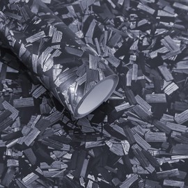 Lypumso - Rollo de vinilo de fibra de carbono forjado mate, 1 x 5 pies, color gris autoadhesivo para automóvil con tecnología de liberación de aire para bricolaje y automóviles