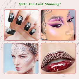 DECORA 325pcs Blue Rhinestone Stickers Self-Adhesive Gemstone Embellishment Stickers for Nail Art Makeup Scrapbooking and Crafts