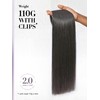 LUVME Invisible Clip in Hair Extensions, Yaki Straight Real Human