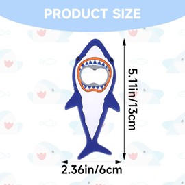 YUXIANLB Shark Bottle Opener, Magnetic Beer Bottle Opener for Refrigerator, Silicone Stainless Steel Beer Bottle Opener, Pop Can Soda Can Opener for Boyfriend Husband Father