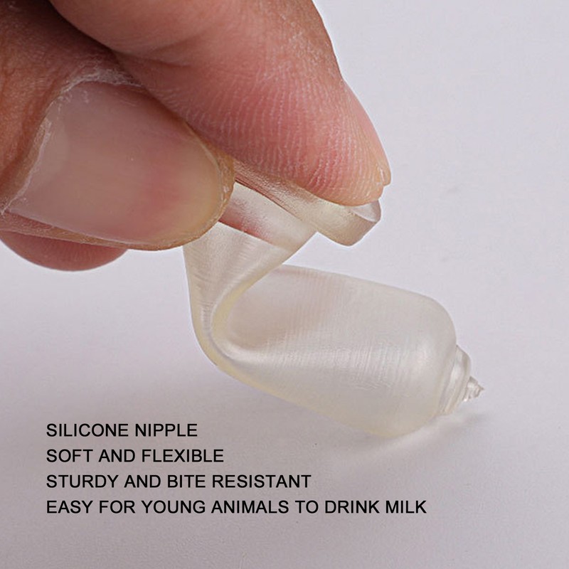 10pcs Small Animal Feeding Bottle Soft Silicone Nipple Thickened Pet