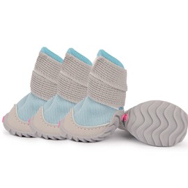 Soft Dog Shoes for Small Dogs,Dog Paw Protector for Outdoor Activities, Anti-Slip Dog Boots Size 2,Blue