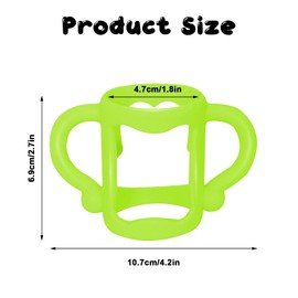 2 Pcs Silicone Baby Bottles Handle Wide Neck Bottle Grip Universal Fit Baby Bottle Holders for Baby Self Feeding (Green)