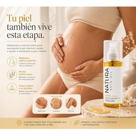 Natura Skin Oil 150ml. - Aceite Corporal Hidratante para Estrías y Cicatrices con Rosa Mosqueta, Almendra, Aguacate y Vitamina E, Textura Ligera No