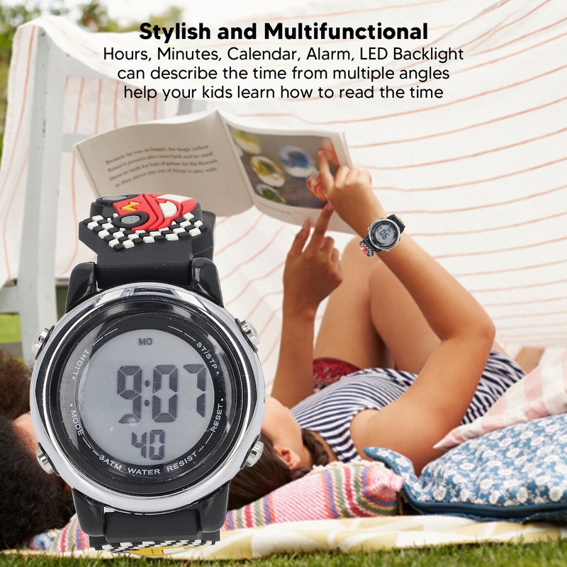Boy Digital Watch Cartoon Waterproof Stylish Multifunctional LED Backlight Sports