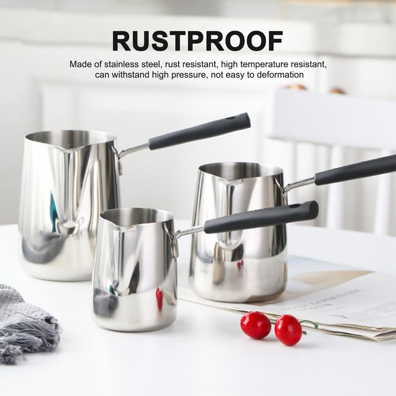 Coffee Milk Frothing Pitcher Cup 304 Stainless Steel Long Handle
