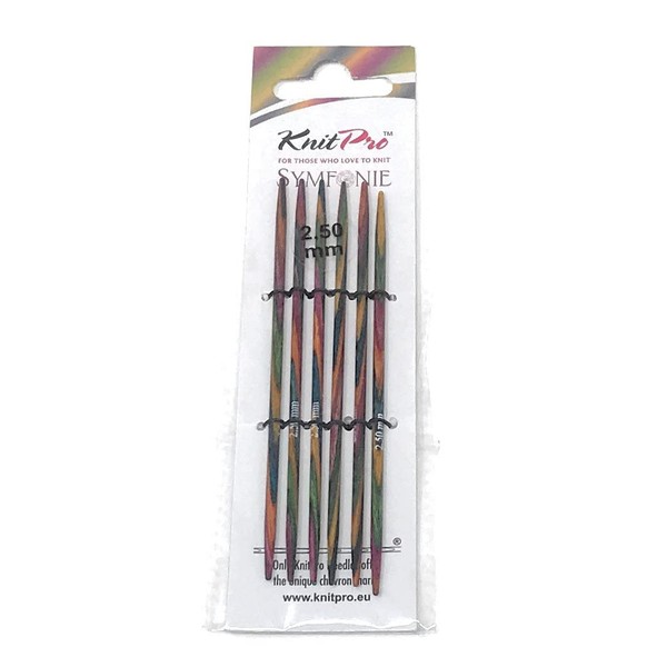 Knit Pro Symfonie Needles, Wood, 10 cm Glove Knitting Needles, 2.5 3.0 3.5 Available (2.5)