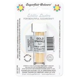 Sugarflair Gold Sparkle Edible Lustre Dust, Add a Lustrous Shine to Cakes or Decorations. Brush On or Add Rejuvenator to Create Eye-Catching Edible Paint, Gives Shine to Your Bakes - 2g