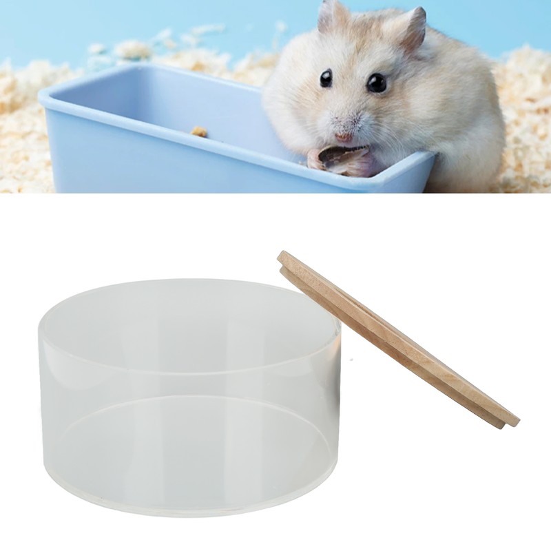 Hamster Sand Bathtub Small Round Shaped Pet Sand Box Transparent