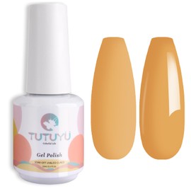 TUTUYU Nude Yellow Gel Nail Polish, 0.51 Fl Oz UV/LED Light Soak Off Summer Autumn Color Dark Yellow Gel Polish for Manicure Salon or Nail Art Starter,Women Girls Gift - GP0055