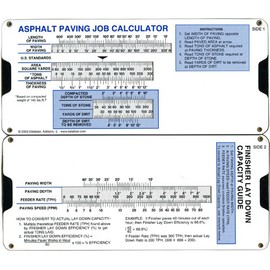 Builder's Bookstore Asphalt Paving Job Calculator Slide Rule