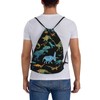 Richugui colorful Bags Drawstring Backpack Cartoon Dinosaur Drawstring Sports Gym