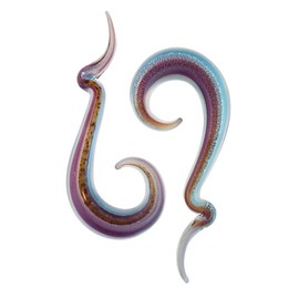 Scrap Metal 23 Pair Dichroic Glass Kinky Drop 6g 6 Gauge 4mm