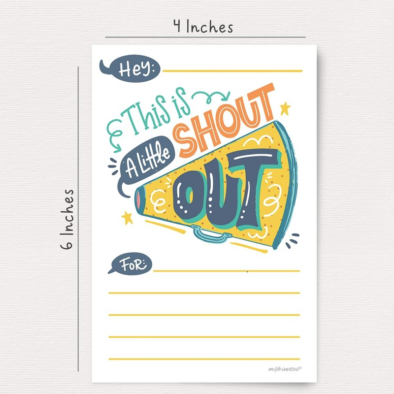 Kudos Shout Out Cards for Teachers, Students, and Employee Appreciation