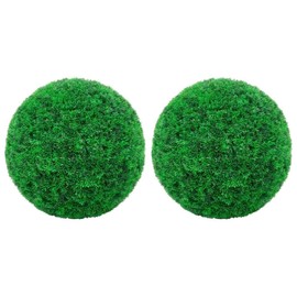 ZJMTOCYU Versatile Artificial Boxwood Balls Set for Indoor and Outdoor Use, 13.8-Inch Diameter, Green