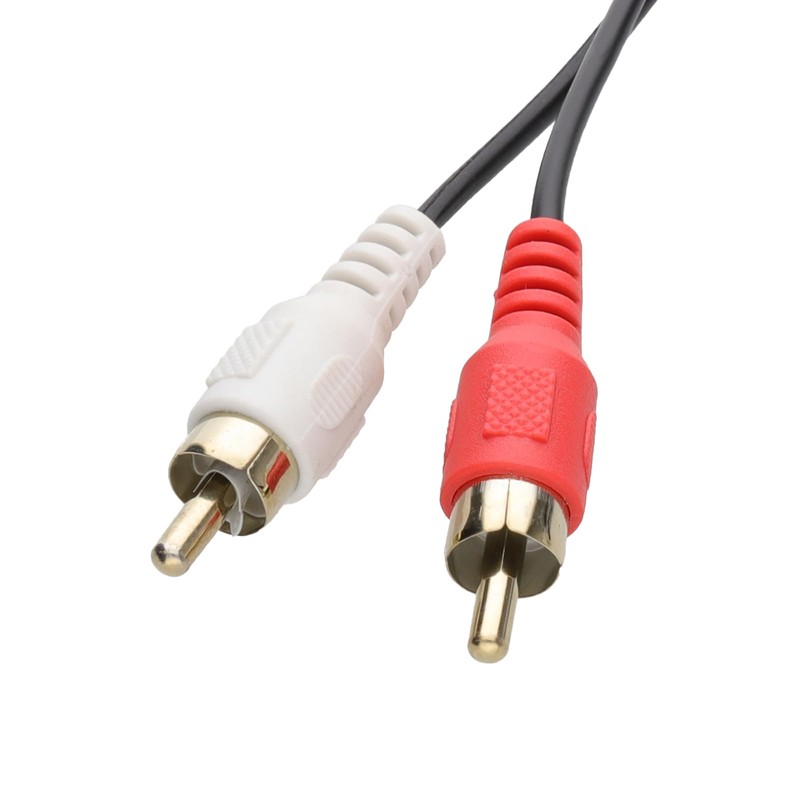kenable Right Angle 3.5mm Stereo Jack to 2 RCA Phono