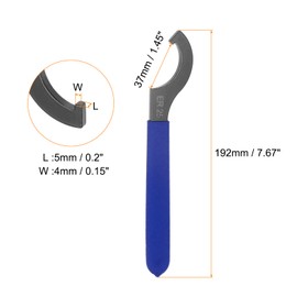 HARFINGTON 2 Pcs C Hook Spanner Wrench for ER25 Chuck Nut with Blue Non-Slip Handle