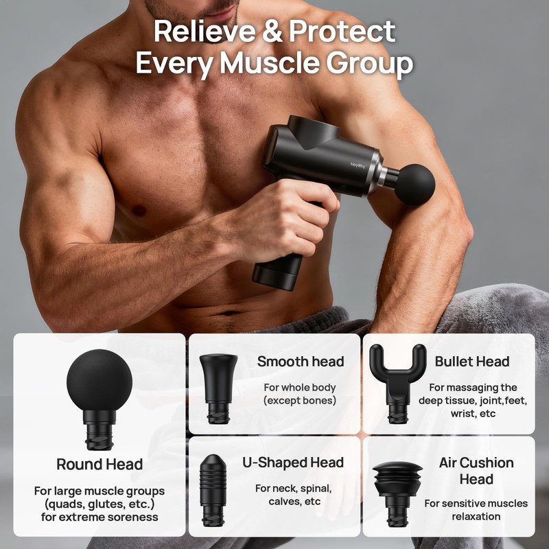Percussion Massage Gun Deep Tissue, 12mm Portable Muscle Massager