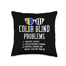 Color Blind Blindness Color Problems Blindness Test Eye Glasses Throw Pillow, 16x16, Multicolor