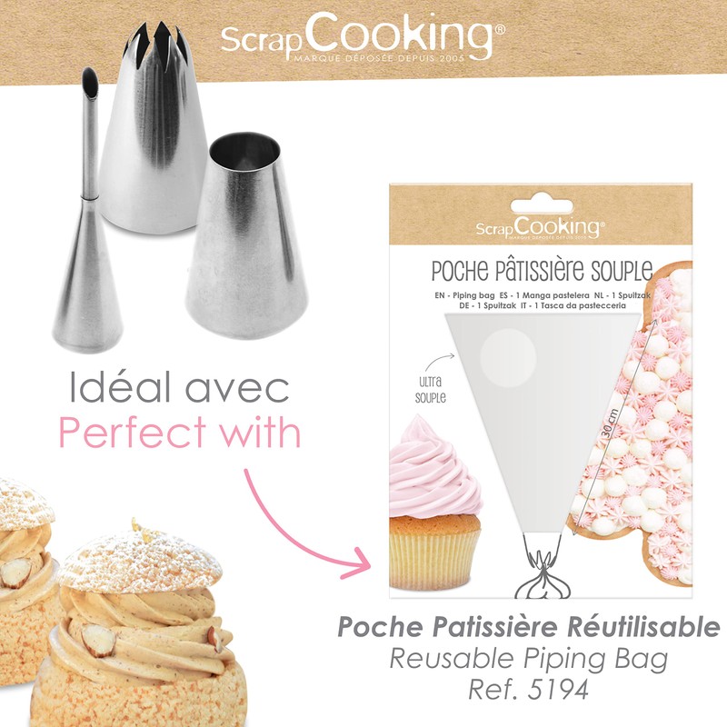 ScrapCooking 1831 Piping Bag Nozzles (Pack of 3)