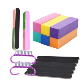 Baluue 1set Nail Files and Polishing Tools for Manicure and Pedicure Kit Sanding Blocks Brushes for Natural and False