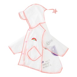 Raincoat Rain Poncho Kids Children's Rain Gear Transparent Cute Rain Goods Girls Going to Kindergarten Going to School Simple Storage Bag Included Thick Outdoor Boys Children Waterproof Pink