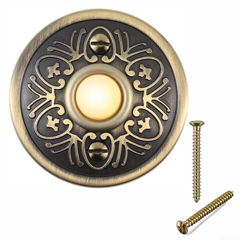 Bronze Doorbell Push Button for Wired Systems with Illuminated Function,