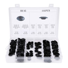 141pcs Car Body Plugs, Flush Mount Hole Plugs, 6 Sizes Assorted Car Flush Mount Hole Plugs, Auto Body Sheet Metal Hole Fastener Plug for Car, Boat, Pump, Plumbing, Cables Plugs