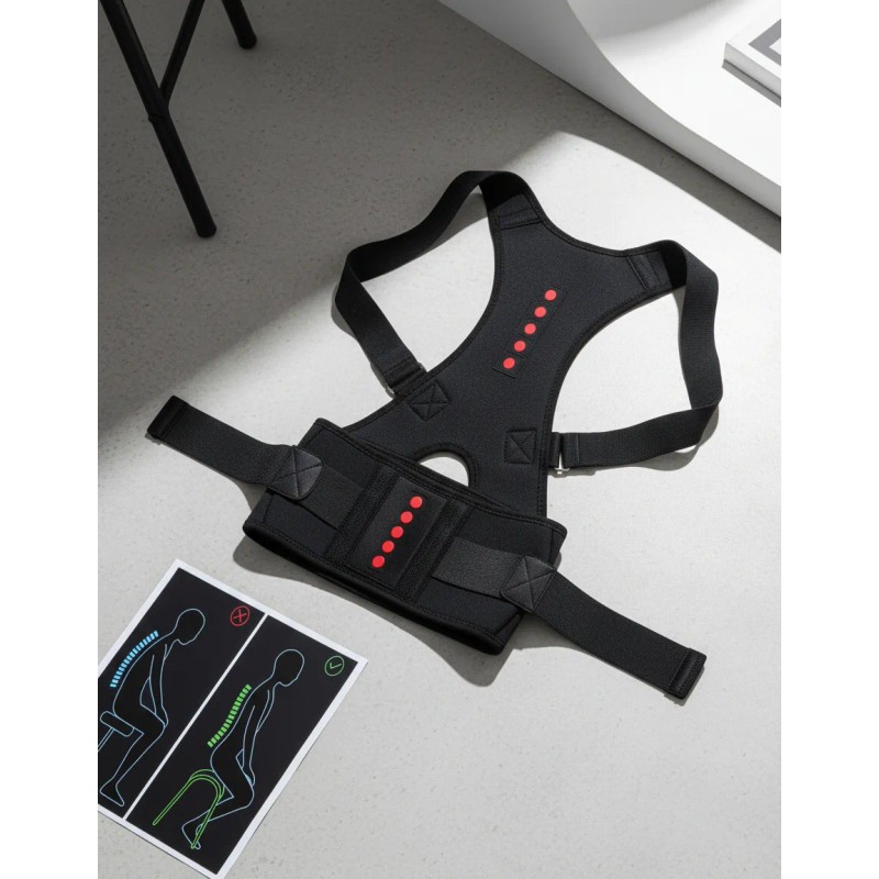 Faja Lumbar Corrector Postura Ajustable Thorcico Magntica -